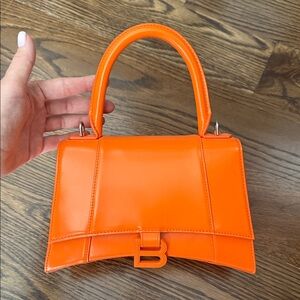 Balenciaga Orange Mini Top-Handle Bag with B Accent